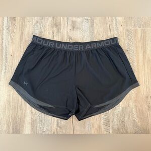 Under Armour Women's Black and Gray Athletic Shorts